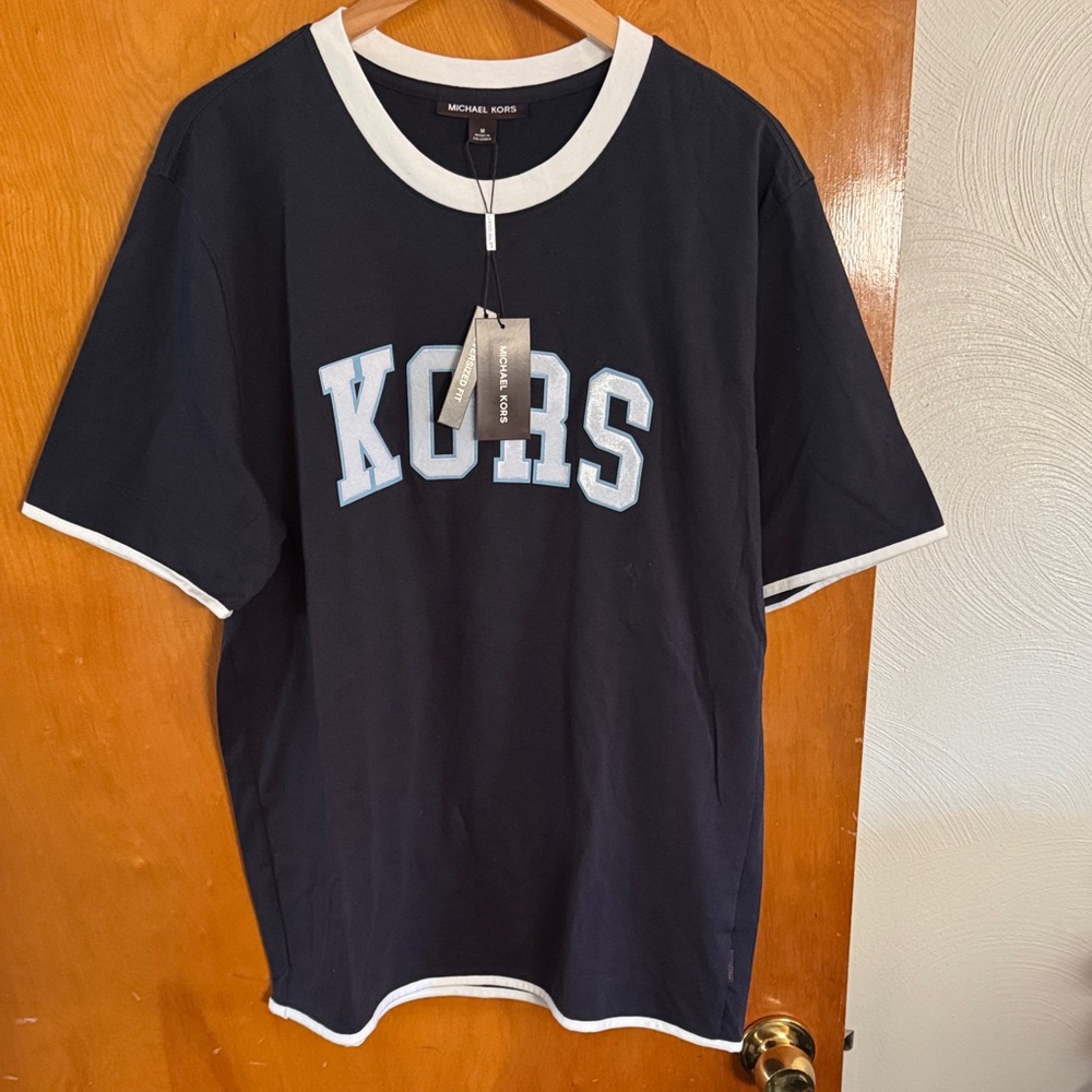 Michael Kors Tshirt Mens Medium Navy Oversized